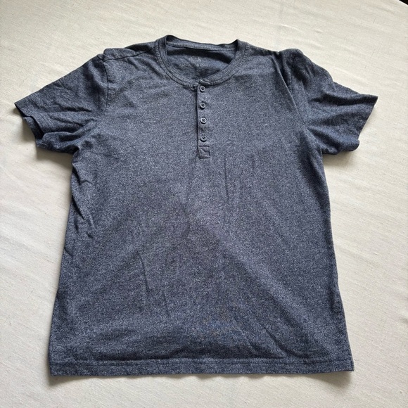 Men’s Blue Henley T-Shirt Size S Casual Short Sleeve Basic Tee - Picture 1 of 6